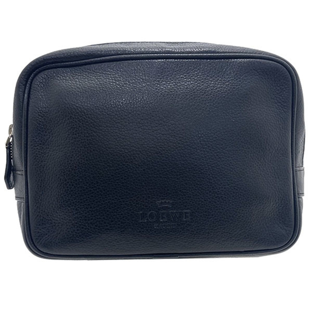 Loewe Leather Pouch, Black, Multi-purpose Second Bag, Clutch Bag-in-Bag, MAN-...